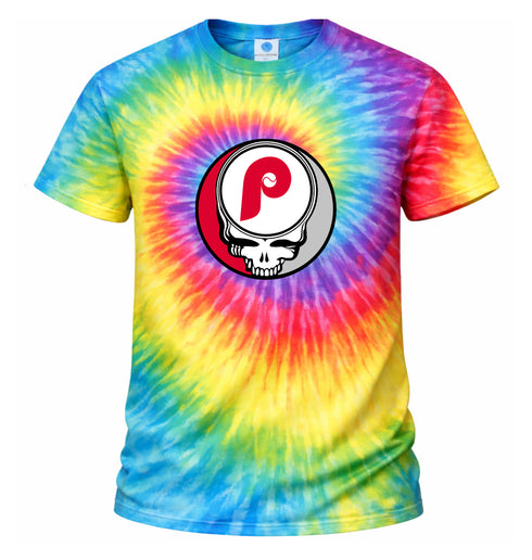 Philadelphia Phillies Stealie Tie-Dye Grateful Dead T-Shirt