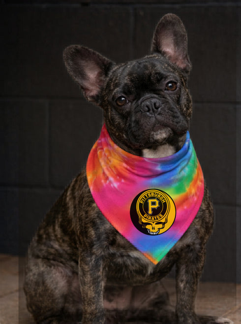 Pittsburgh Pirates Stealie Grateful Dead Dog Bandana - Fits Most Dogs