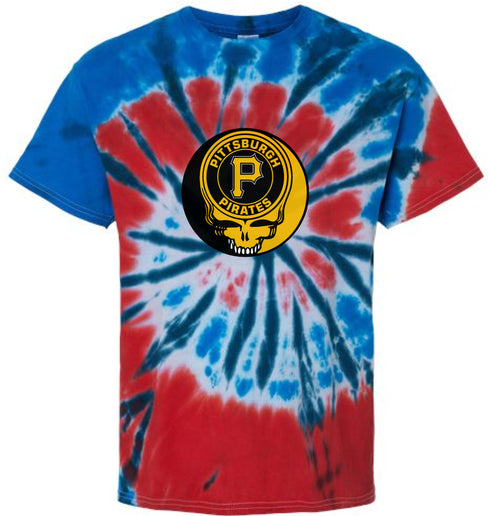 Pittsburgh Pirates Stealie Tie-Dye Grateful Dead T-Shirt