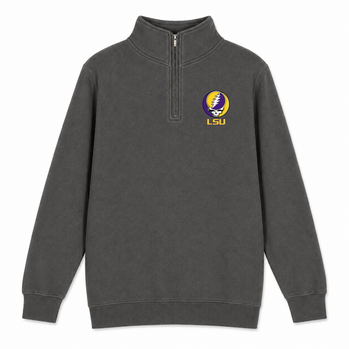 LSU - Premium Grateful Dead Quarter-Zip Pullover - Charcoal - 5