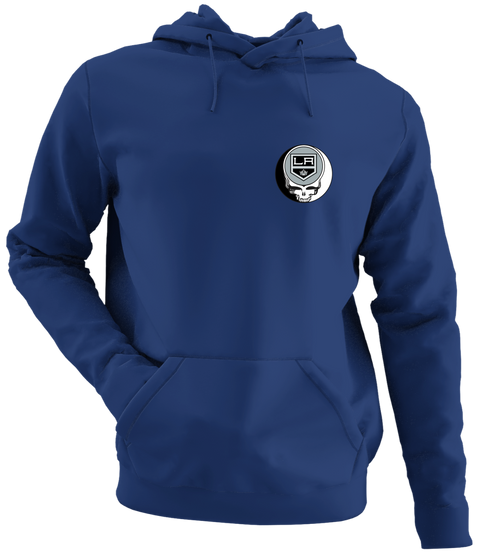 Los Angeles Kings - Premium Grateful Dead Left Chest Hoodie - Navy
