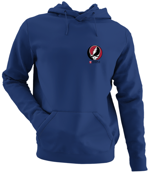 Temple University - Premium Grateful Dead Left Chest Hoodie - Navy - 2