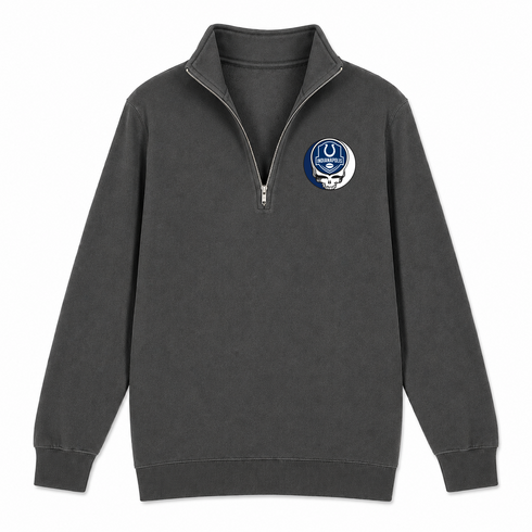 Indianapolis Football - Premium Grateful Dead Quarter-Zip Pullover - Charcoal - 5