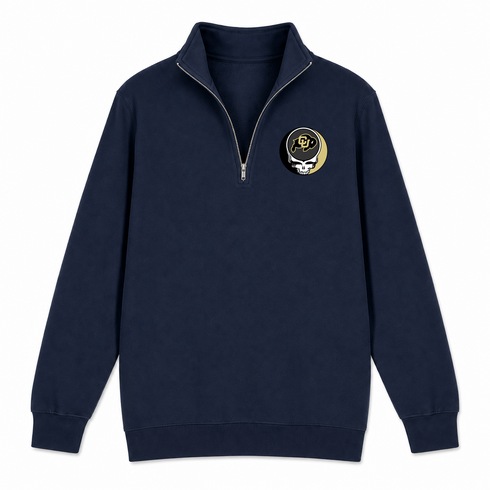 University of Colorado - Premium Grateful Dead Quarter-Zip Pullover - Navy - 4