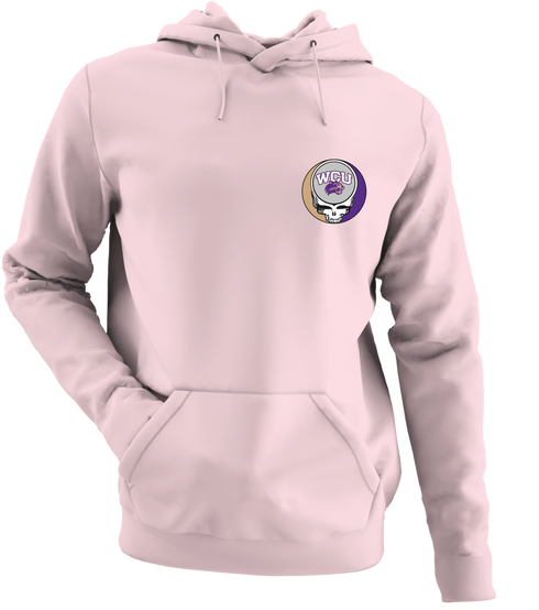 Western Carolina University - Premium Grateful Dead Left Chest Hoodie - Light Pink - 4