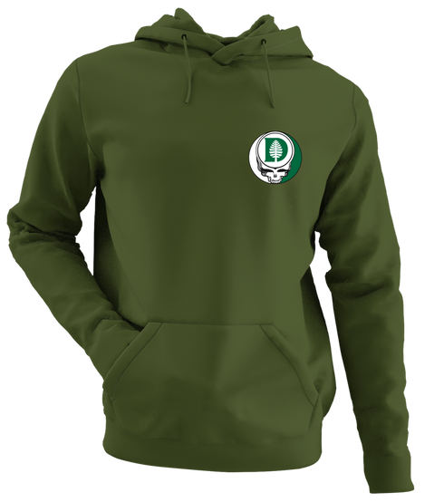 Dartmouth Tree - Premium Grateful Dead Left Chest Hoodie - Military Green