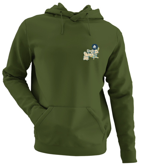 Chillin' Jerry Life is dead. - Premium Grateful Dead Left Chest Hoodie - Military Green