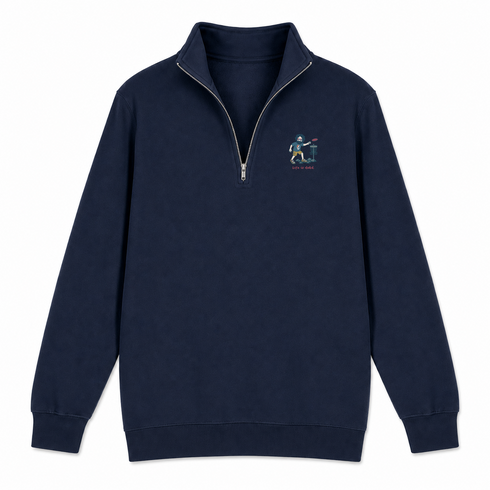 Disc Golf Jerry - Life is dead.® - Premium Grateful Dead Quarter-Zip Pullover - Navy - 4