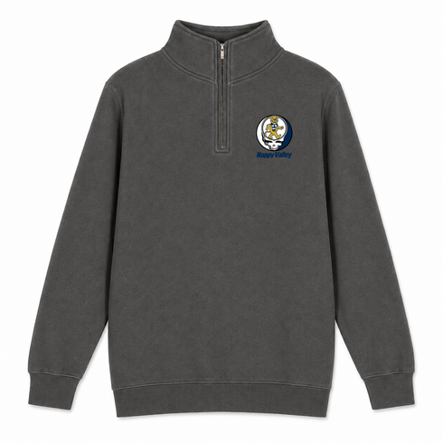 Penn State University Dancing Lion - Premium Grateful Dead Quarter-Zip Pullover - Charcoal - 5