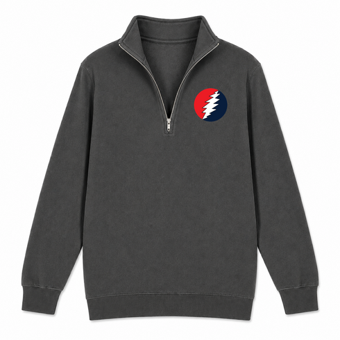Classic - Premium Grateful Dead Quarter-Zip Pullover - Charcoal - 6