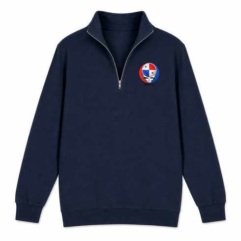 Panama FIFA World Cup - Premium Grateful Dead Quarter-Zip Pullover - Navy - 4