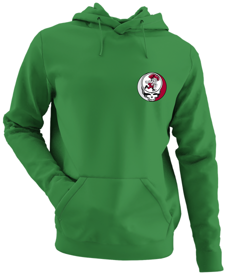UMASS Amherst - Premium Grateful Dead Left Chest Hoodie - Irish Green - 6