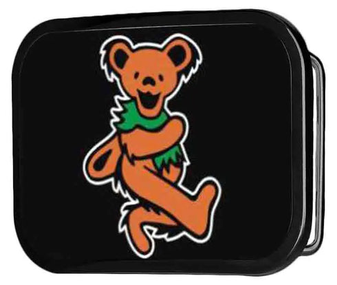 Grateful Dead - Dancing Bear FCG Black/Orange - Black Rock Star Buckle - StealieShop