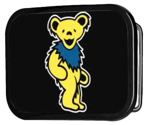 Grateful Dead - Dancing Bear FCG Black/Yellow - Black Rock Star Buckle - StealieShop
