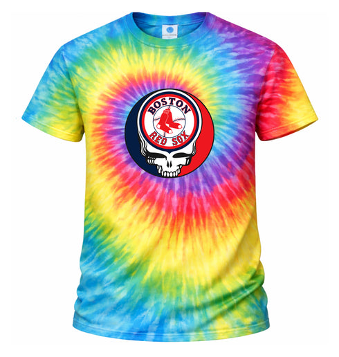 Boston Red Sox Stealie Tie-Dye Grateful Dead T-Shirt