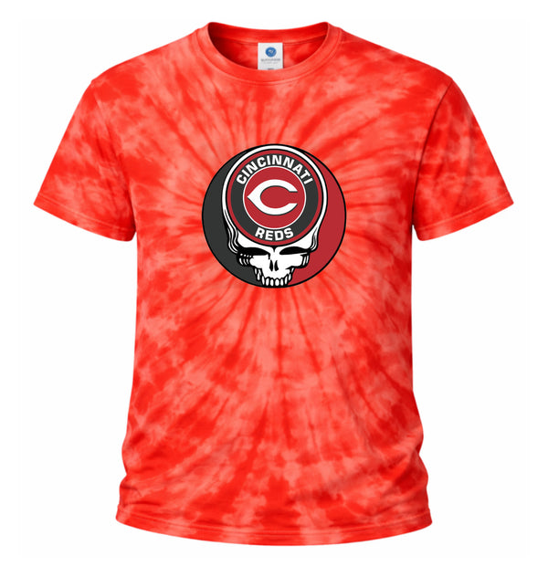 Cincinnati Reds Stealie Tie-Dye Grateful Dead T-Shirt