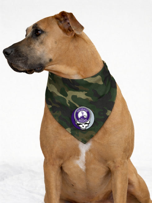Colorado Rockies Stealie Grateful Dead Dog Bandana - Fits Most Dogs