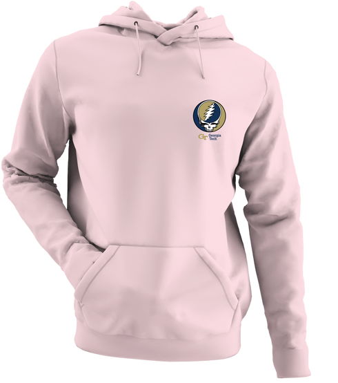 Georgia Tech - Premium Grateful Dead Left Chest Hoodie - Light Pink - 4