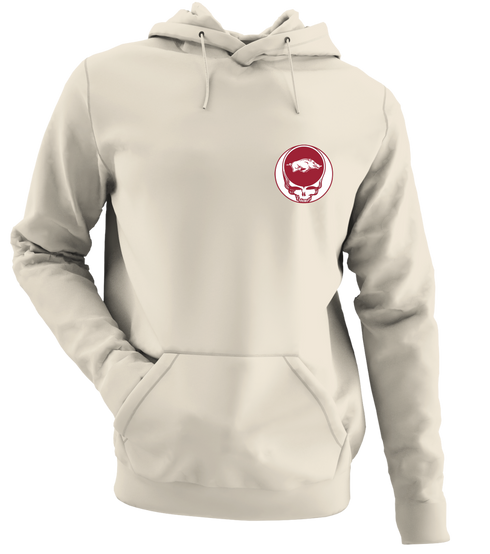 University of Arkansas - Premium Grateful Dead Left Chest Hoodie - Sand - 3