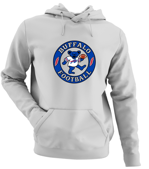 Buffalo Football Dancing Bear - Premium Grateful Dead Hoodie - Sport Grey