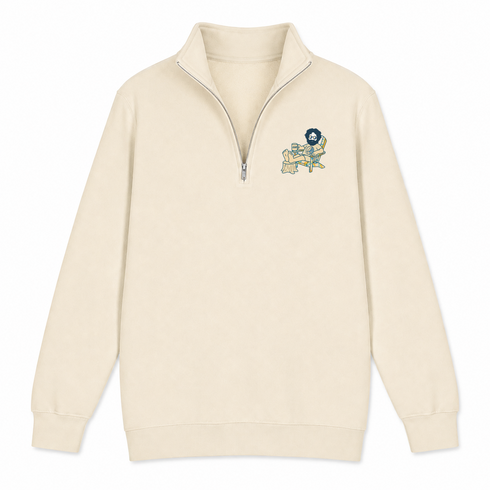 Chillin' Jerry Life is dead. - Premium Grateful Dead Quarter-Zip Pullover - Sand - 1