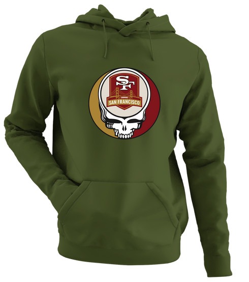 San Francisco Football - Premium Grateful Dead Hoodie - Military Green - 7