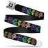 Grateful Dead - Grateful Dead Bear Seatbelt Belt - Dancing Bears Black/Multi Color Webbing - StealieShop