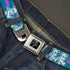 Grateful Dead - Grateful Dead Bear Seatbelt Belt - GRATEFUL DEAD Dancing Bear Trio Rays/Swirl Blues/Purples/Pink/White Webbing - StealieShop