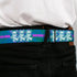 Grateful Dead - Grateful Dead Bear Seatbelt Belt - GRATEFUL DEAD Dancing Bear Trio Rays/Swirl Blues/Purples/Pink/White Webbing - StealieShop