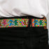 Grateful Dead - GRATEFUL DEAD Dancing Bear Icon Full Color Black/Orange Seatbelt Belt - Grateful Dead Dancing Bears Swirl Multi Color Webbing - StealieShop