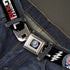 Grateful Dead - Grateful Dead Steal Your Face Stars and Stripes Logo Full Color Black/White/Red/Blue Seatbelt Belt - GRATEFUL DEAD Text with Steal Your Face Stars and Stripes Logo Black/White/Red/Blue Webbing - StealieShop