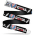Grateful Dead - Grateful Dead Steal Your Face Stars and Stripes Logo Full Color Black/White/Red/Blue Seatbelt Belt - GRATEFUL DEAD Text with Steal Your Face Stars and Stripes Logo Black/White/Red/Blue Webbing - StealieShop