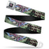 Grateful Dead - GRATEFUL DEAD Text with Steal Your Face Logo Full Color Black Seatbelt Belt - Grateful Dead Dave's Picks Volume Nine Montana Cover Art Webbing - StealieShop