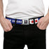 Grateful Dead - GRATEFUL DEAD Text with Steal Your Face Logo Full Color Black Seatbelt Belt - GOOD OL' GRATEFUL DEAD Text and Stars Blue/White/Red Webbing - StealieShop