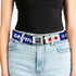 Grateful Dead - GRATEFUL DEAD Text with Steal Your Face Logo Full Color Black Seatbelt Belt - GOOD OL' GRATEFUL DEAD Text and Stars Blue/White/Red Webbing - StealieShop