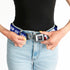 Grateful Dead - GRATEFUL DEAD Text with Steal Your Face Logo Full Color Black Seatbelt Belt - GOOD OL' GRATEFUL DEAD Text and Stars Blue/White/Red Webbing - StealieShop