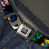 Grateful Dead - GRATEFUL DEAD Text with Steal Your Face Logo Full Color Black Seatbelt Belt - Grateful Dead Dancing Bears Close-Up Black/Multi Color Webbing - StealieShop