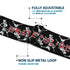 Grateful Dead - GRATEFUL DEAD Text with Steal Your Face Logo Full Color Black Seatbelt Belt - GRATEFUL DEAD Dancing Skeletons and Text Black/White/Red Webbing - StealieShop