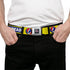 Grateful Dead - GRATEFUL DEAD Text with Steal Your Face Logo Full Color Black Seatbelt Belt - GRATEFUL DEAD Text Box and Steal Your Face Logo Yellow/Blue/White Webbing - StealieShop