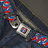 Grateful Dead - Grateful Dead Steal Your Face Logo Full Color Black/Red/White/Blue Seatbelt Belt - Grateful Dead Steal Your Face Logo Stacked Red/White/Blue Webbing - StealieShop