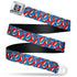 Grateful Dead - Grateful Dead Steal Your Face Logo Full Color Black/Red/White/Blue Seatbelt Belt - Grateful Dead Steal Your Face Logo Stacked Red/White/Blue Webbing - StealieShop