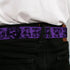 Grateful Dead - Steal Your Face Seatbelt Belt - Grateful Dead Text w/Skull & Roses Purple Webbing - StealieShop