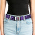 Grateful Dead - Steal Your Face Seatbelt Belt - Grateful Dead Text w/Skull & Roses Purple Webbing - StealieShop