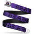 Grateful Dead - Steal Your Face Seatbelt Belt - Grateful Dead Text w/Skull & Roses Purple Webbing - StealieShop