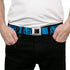 Grateful Dead - Steal Your Face Seatbelt Belt - Grateful Dead Text w/Skull & Roses Turquoise Webbing - StealieShop