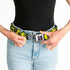 Grateful Dead - Steal Your Face Seatbelt Belt - Grateful Dead Text w/Skull & Roses Yellow Webbing - StealieShop