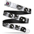Grateful Dead - Steal Your Face Seatbelt Belt - Space Your Face White/Black Webbing - StealieShop