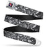 Grateful Dead - Steal Your Face Seatbelt Belt - Steal Your Face Stacked Gray Webbing - StealieShop