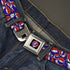 Grateful Dead - Steal Your Face Seatbelt Belt - Steal Your Face Stacked Red/White/Blue Webbing - StealieShop