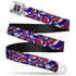 Grateful Dead - Steal Your Face Seatbelt Belt - Steal Your Face Stacked Red/White/Blue Webbing - StealieShop